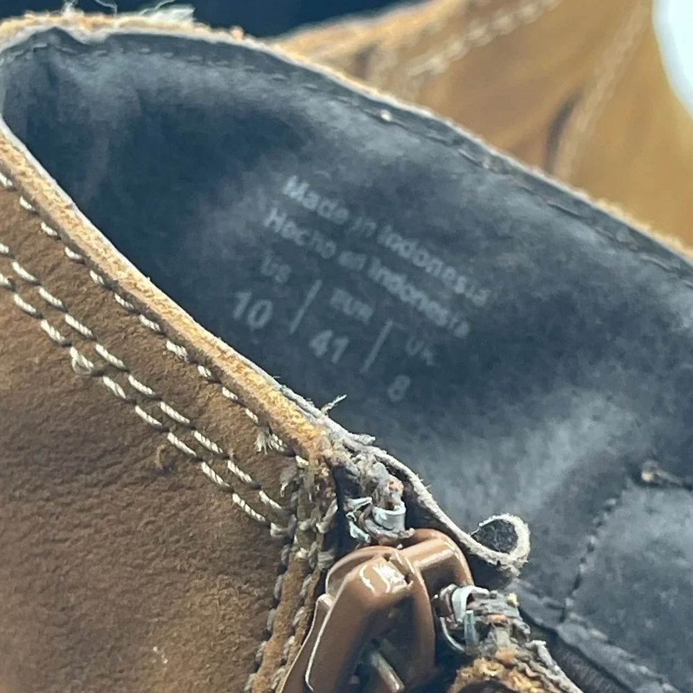 Aldo Brown‎ Suede Western Moto Ankle Boots Stacked Heel Boho Size 10